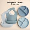 imageKeaBabies 2Pack Silicone Baby Bibs for Eating  Sturdy FoodGrade Silicone Bibs for Babies Girl Boy Large Food Catcher Clean ampamp Put On Easily Waterproof Toddler Feeding Essentials ButterfliesAlps