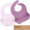 imageKeaBabies 2Pack Silicone Baby Bibs for Eating  Sturdy FoodGrade Silicone Bibs for Babies Girl Boy Large Food Catcher Clean ampamp Put On Easily Waterproof Toddler Feeding Essentials ButterfliesAmethyst