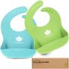 imageKeaBabies 2Pack Silicone Baby Bibs for Eating  Sturdy FoodGrade Silicone Bibs for Babies Girl Boy Large Food Catcher Clean ampamp Put On Easily Waterproof Toddler Feeding Essentials ButterfliesCloud Nine