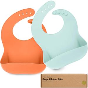 imageKeaBabies 2Pack Silicone Baby Bibs for Eating  Sturdy FoodGrade Silicone Bibs for Babies Girl Boy Large Food Catcher Clean ampamp Put On Easily Waterproof Toddler Feeding Essentials ButterfliesAmaze