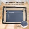 image2Pack Pack and Play Sheets Waterproof Mini Crib Sheets Fitted  Organic Cotton Pack N Play Sheets for Graco Pack and Play Mattress Playard Baby Crib Sheets Neutral for BoyGirlToddler MaritimeMaritime