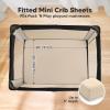 image2Pack Pack and Play Sheets Waterproof Mini Crib Sheets Fitted  Organic Cotton Pack N Play Sheets for Graco Pack and Play Mattress Playard Baby Crib Sheets Neutral for BoyGirlToddler MaritimeMacadamia