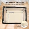 image2Pack Pack and Play Sheets Waterproof Mini Crib Sheets Fitted  Organic Cotton Pack N Play Sheets for Graco Pack and Play Mattress Playard Baby Crib Sheets Neutral for BoyGirlToddler MaritimeLatte