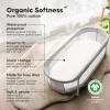 image2pk Waterproof Bassinet Sheets Girls Boys Cotton  33x17 Universal Bassinet Mattress Pad Protector Cover Compatible with GracoBaby DelightChiccoHalo Bassinest Swivel Sleeper Fitted WoodlandSoft White