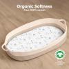 image2pk Waterproof Bassinet Sheets Girls Boys Cotton  33x17 Universal Bassinet Mattress Pad Protector Cover Compatible with GracoBaby DelightChiccoHalo Bassinest Swivel Sleeper Fitted WoodlandKeasafari