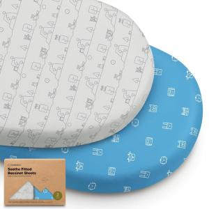 image2pk Waterproof Bassinet Sheets Girls Boys Cotton  33x17 Universal Bassinet Mattress Pad Protector Cover Compatible with GracoBaby DelightChiccoHalo Bassinest Swivel Sleeper Fitted WoodlandKeapixel