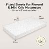 image2Pack Mini Crib Sheets Fitted  38x26 Pack N Play Sheets for Pack and Play Mattress Organic Cotton Soft ampamp Breathable Playard Bedding Neutral Mini Toddler Bed Cover for Boys Girls ButterfliesWoodland