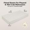 image2Pack Mini Crib Sheets Fitted  38x26 Pack N Play Sheets for Pack and Play Mattress Organic Cotton Soft ampamp Breathable Playard Bedding Neutral Mini Toddler Bed Cover for Boys Girls ButterfliesMeadow