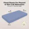 image2Pack Mini Crib Sheets Fitted  38x26 Pack N Play Sheets for Pack and Play Mattress Organic Cotton Soft ampamp Breathable Playard Bedding Neutral Mini Toddler Bed Cover for Boys Girls ButterfliesMarine Muse