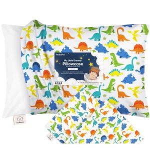 imageKeaBabies Toddler Pillowcase 13quotx18quot  Organic Cotton Toddler Pillowcase for Kids Boys Girls Soft ampamp Durable Cotton Cover for Miniature Sleepy Pillows Cute Colors Pillow Sold Separately FantasyHappy Dino