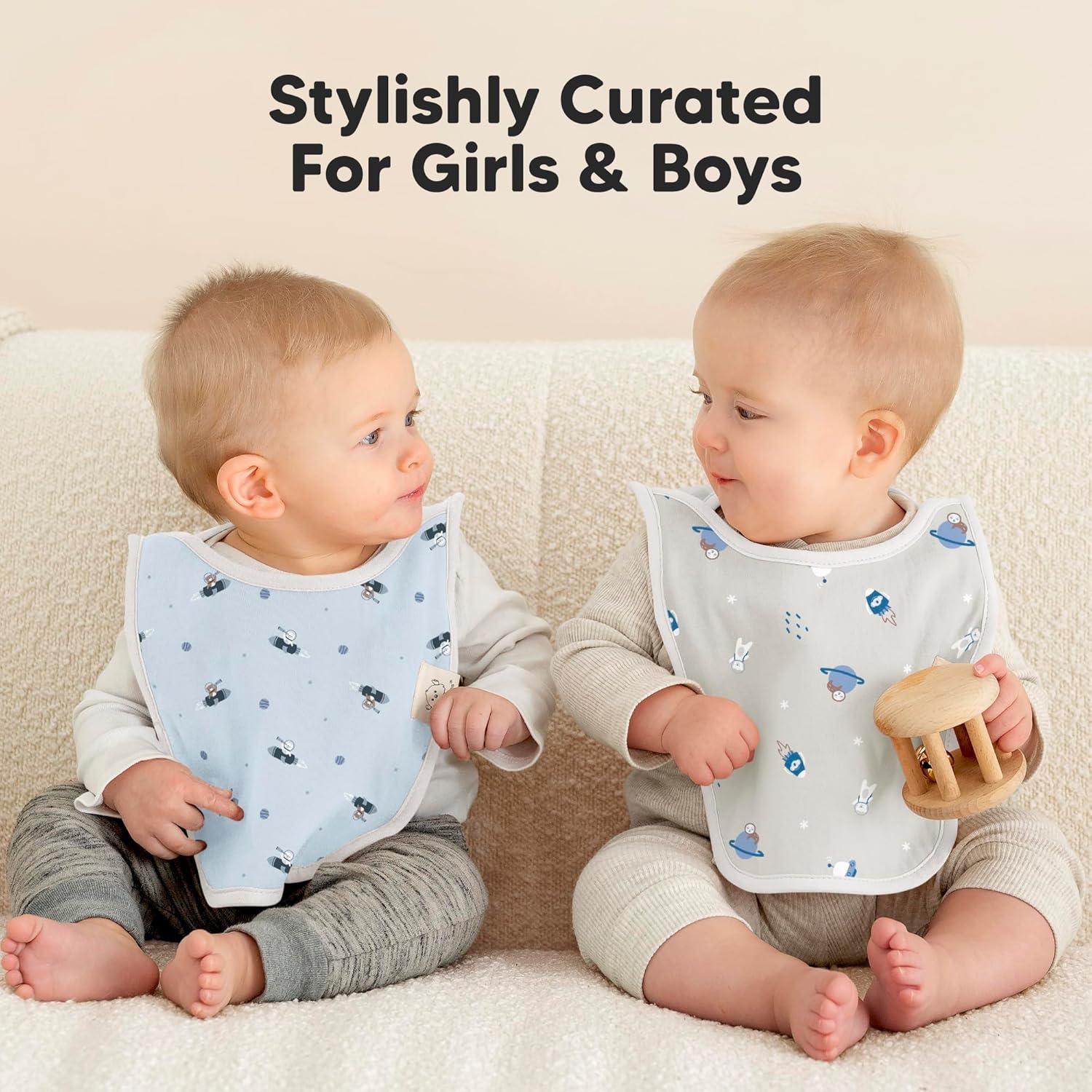 image8Pack Baby Bibs for Boys Girls  Pullover Bibs for Drooling Teething Baby Girl ampamp Boy Toddler Newborn Soft ampamp Absorbent Cute Colors Large Torso Coverage Keep Infant Clean ampamp Dry MauveCosmo