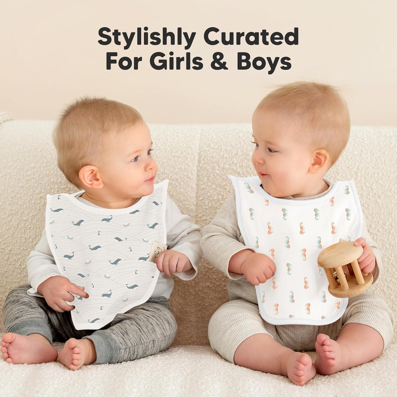 image8Pack Baby Bibs for Boys Girls  Pullover Bibs for Drooling Teething Baby Girl ampamp Boy Toddler Newborn Soft ampamp Absorbent Cute Colors Large Torso Coverage Keep Infant Clean ampamp Dry MauveMarine Muse