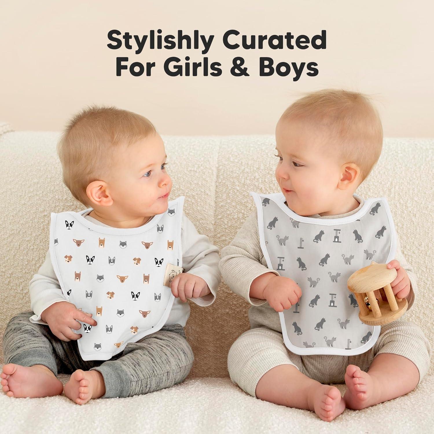 image8Pack Baby Bibs for Boys Girls  Pullover Bibs for Drooling Teething Baby Girl ampamp Boy Toddler Newborn Soft ampamp Absorbent Cute Colors Large Torso Coverage Keep Infant Clean ampamp Dry MauvePets  Paws