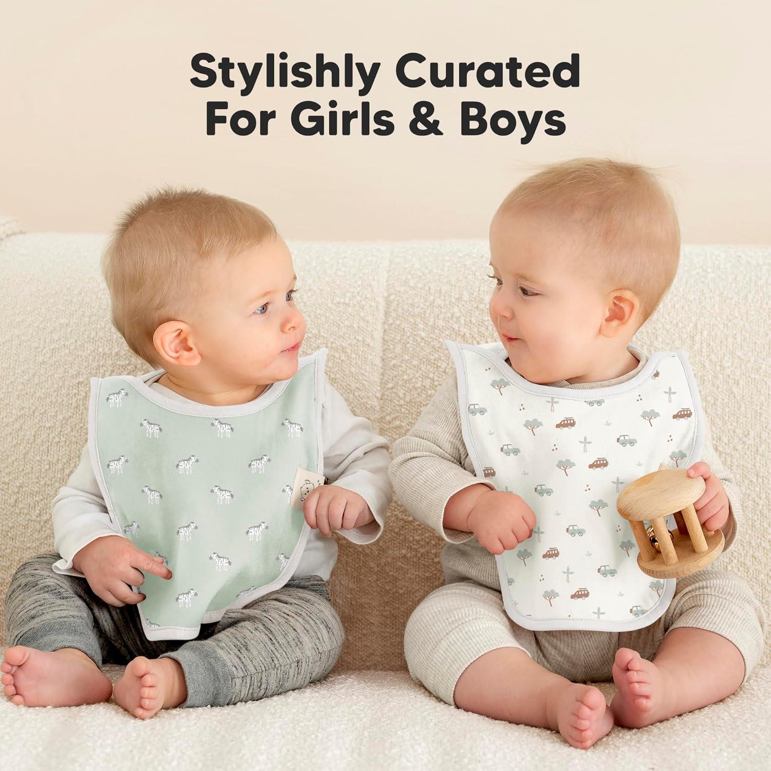 image8Pack Baby Bibs for Boys Girls  Pullover Bibs for Drooling Teething Baby Girl ampamp Boy Toddler Newborn Soft ampamp Absorbent Cute Colors Large Torso Coverage Keep Infant Clean ampamp Dry MauveWilderness