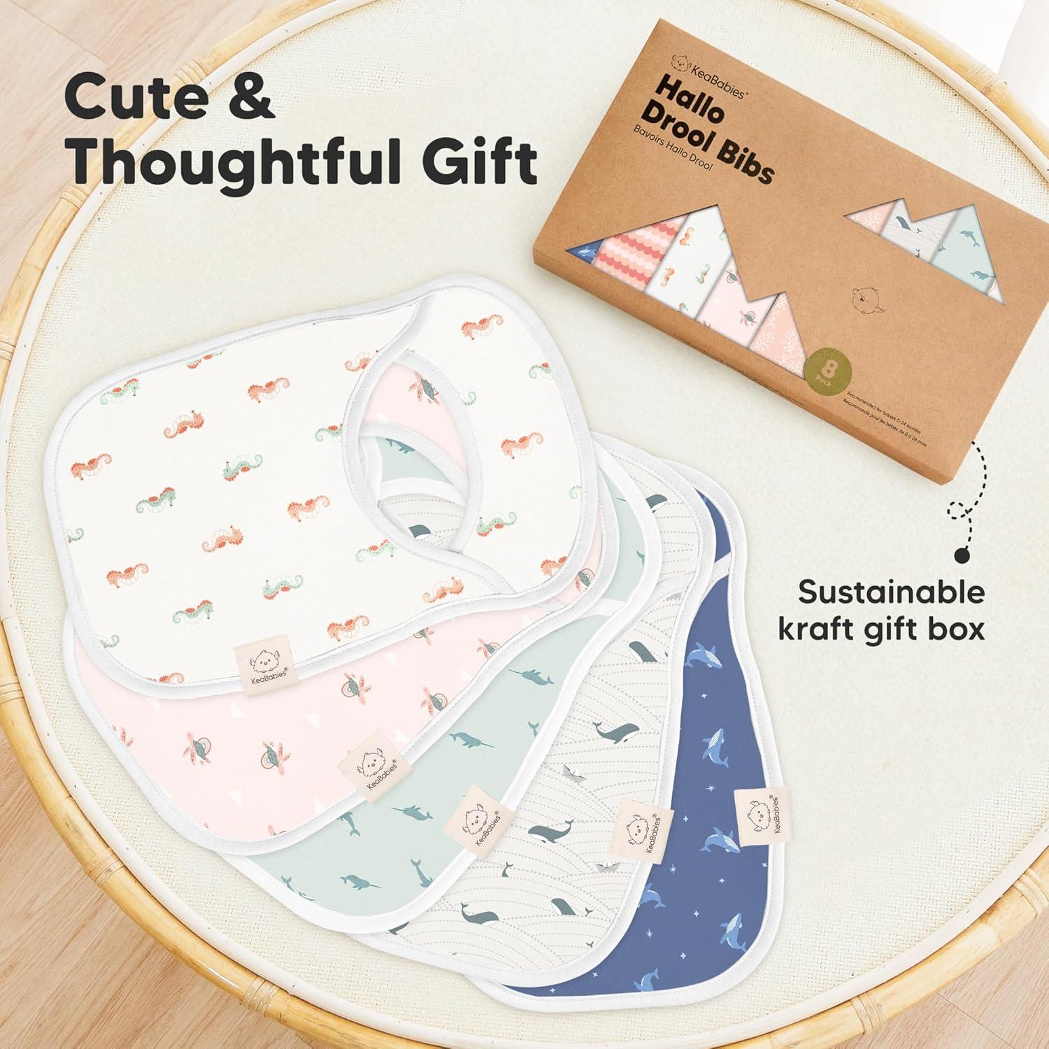 image8Pack Baby Bibs for Boys Girls  Pullover Bibs for Drooling Teething Baby Girl ampamp Boy Toddler Newborn Soft ampamp Absorbent Cute Colors Large Torso Coverage Keep Infant Clean ampamp Dry MauveMarine Muse