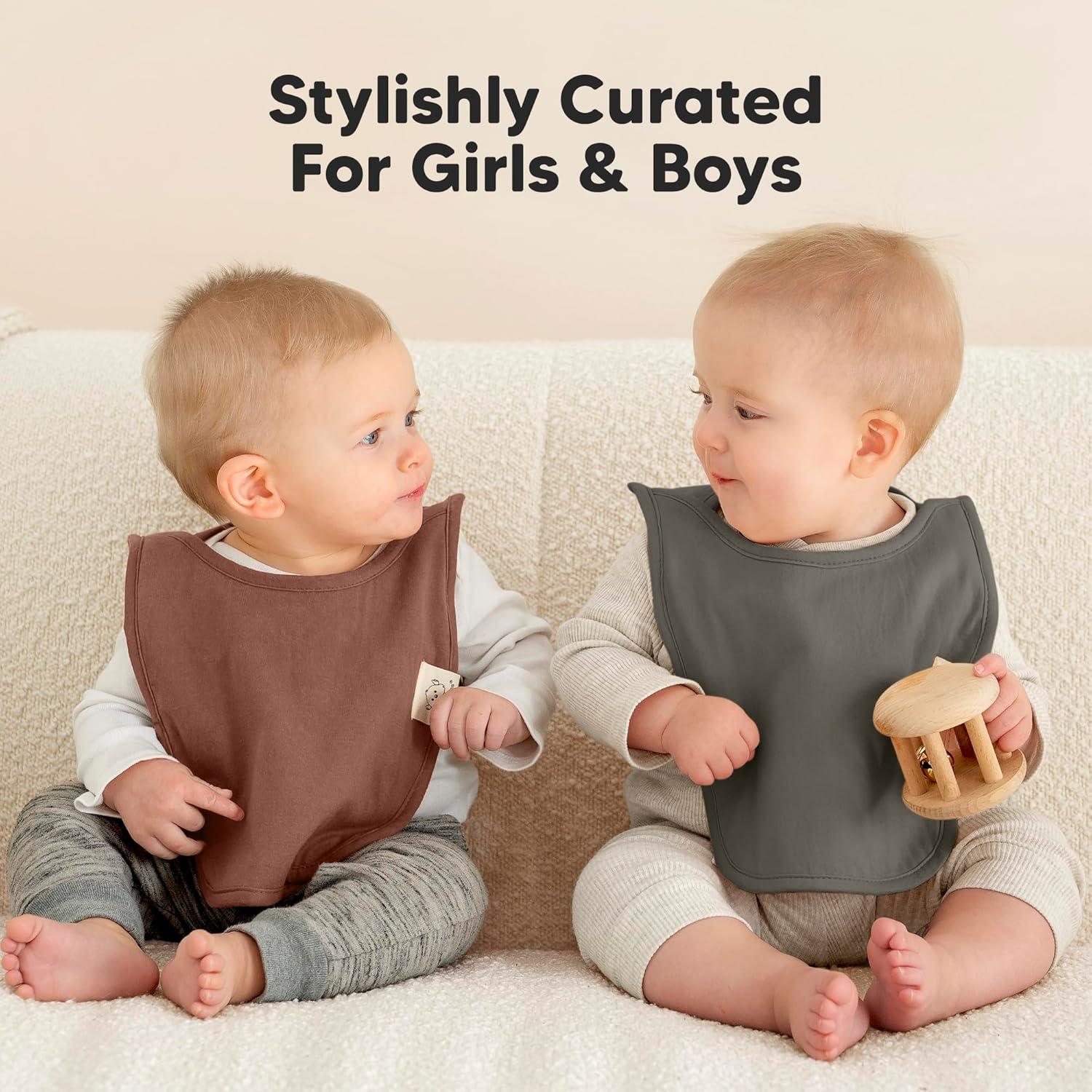 image8Pack Baby Bibs for Boys Girls  Pullover Bibs for Drooling Teething Baby Girl ampamp Boy Toddler Newborn Soft ampamp Absorbent Cute Colors Large Torso Coverage Keep Infant Clean ampamp Dry MauveSahara