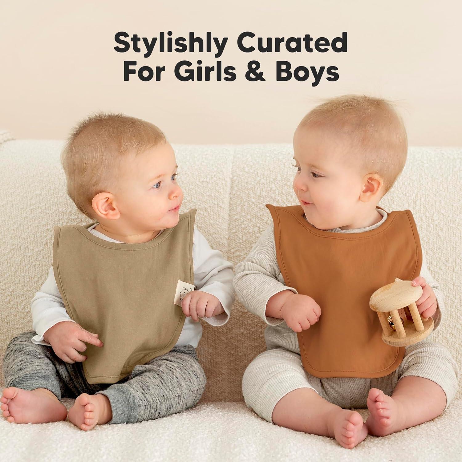 image8Pack Baby Bibs for Boys Girls  Pullover Bibs for Drooling Teething Baby Girl ampamp Boy Toddler Newborn Soft ampamp Absorbent Cute Colors Large Torso Coverage Keep Infant Clean ampamp Dry MauveTerracotta