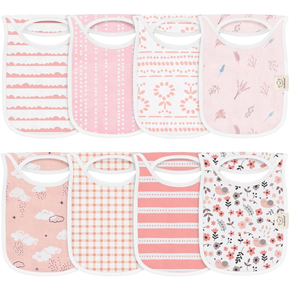 image8Pack Baby Bibs for Boys Girls  Pullover Bibs for Drooling Teething Baby Girl ampamp Boy Toddler Newborn Soft ampamp Absorbent Cute Colors Large Torso Coverage Keep Infant Clean ampamp Dry MauveSweet Charm