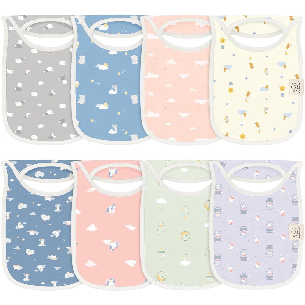 image8Pack Baby Bibs for Boys Girls  Pullover Bibs for Drooling Teething Baby Girl ampamp Boy Toddler Newborn Soft ampamp Absorbent Cute Colors Large Torso Coverage Keep Infant Clean ampamp Dry MauveDreamers