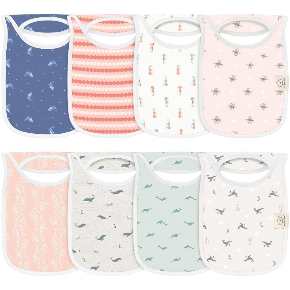 image8Pack Baby Bibs for Boys Girls  Pullover Bibs for Drooling Teething Baby Girl ampamp Boy Toddler Newborn Soft ampamp Absorbent Cute Colors Large Torso Coverage Keep Infant Clean ampamp Dry MauveMarine Muse
