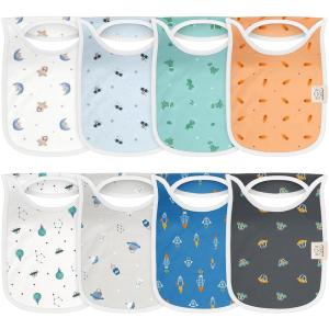 image8Pack Baby Bibs for Boys Girls  Pullover Bibs for Drooling Teething Baby Girl ampamp Boy Toddler Newborn Soft ampamp Absorbent Cute Colors Large Torso Coverage Keep Infant Clean ampamp Dry MauveCosmo