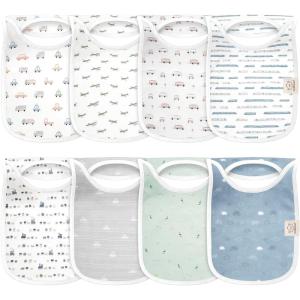 image8Pack Baby Bibs for Boys Girls  Pullover Bibs for Drooling Teething Baby Girl ampamp Boy Toddler Newborn Soft ampamp Absorbent Cute Colors Large Torso Coverage Keep Infant Clean ampamp Dry MauveVessels