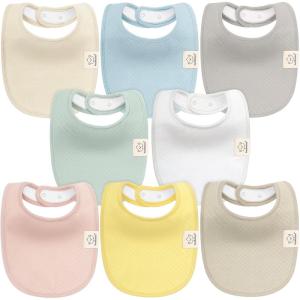 image8Pack Organic Baby Bibs for Girls Boys  Quilted Cotton Cloth Baby Drool Bibs for Drooling and Teething Toddler Newborn Infant Soft ampamp Super Absorbent DriftwoodDawn