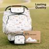 imageBaby Car Seat Cover for Boys Girls  Breathable Infant Carseat Canopy for Winter Rain Universal Stretchy Fit Nursing Cover for Breastfeeding Newborns Super Soft Easy Access Zip Window IndigoArcadia