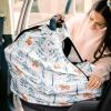 imageBaby Car Seat Cover for Boys Girls  Breathable Infant Carseat Canopy for Winter Rain Universal Stretchy Fit Nursing Cover for Breastfeeding Newborns Super Soft Easy Access Zip Window IndigoLaurel