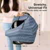 imageBaby Car Seat Cover for Boys Girls  Breathable Infant Carseat Canopy for Winter Rain Universal Stretchy Fit Nursing Cover for Breastfeeding Newborns Super Soft Easy Access Zip Window IndigoIndigo