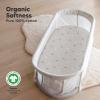 image2Pack Organic Bassinet Sheets for Girls Boys  100 Cotton Bassinet Mattress Sheets Compatible with Halo Bassinest Swivel Sleeper GracoBaby DelightChiccoUnisex Fitted Bassinet Sheets SavannahSavannah