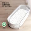 image2Pack Organic Bassinet Sheets for Girls Boys  100 Cotton Bassinet Mattress Sheets Compatible with Halo Bassinest Swivel Sleeper GracoBaby DelightChiccoUnisex Fitted Bassinet Sheets SavannahMeadow