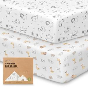 imageKeaBabies 2Pack Baby Crib Sheets for Boys Girls  52x28 Viscose Derived from Bamboo Toddler Bed Sheets Neutral Fitted Crib Mattress Cover for Standard Baby Bedding Soft ampamp Cozy Beach DayKeasafari