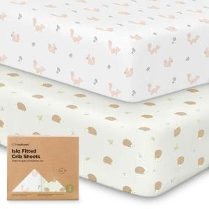 imageKeaBabies 2Pack Baby Crib Sheets for Boys Girls  52x28 Viscose Derived from Bamboo Toddler Bed Sheets Neutral Fitted Crib Mattress Cover for Standard Baby Bedding Soft ampamp Cozy Beach DayNibbles Bruce