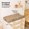 image2Pack Organic Changing Pad Covers for Girl Boy Neutral  100 Cotton Changing Table Pad Cover Soft Baby Nursery Diaper Changing Pad Sheets Contour Changing Pads Liners Change Pad Cover FoxtrotPecan