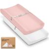 image2Pack Organic Changing Pad Covers for Girl Boy Neutral  100 Cotton Changing Table Pad Cover Soft Baby Nursery Diaper Changing Pad Sheets Contour Changing Pads Liners Change Pad Cover FoxtrotRose