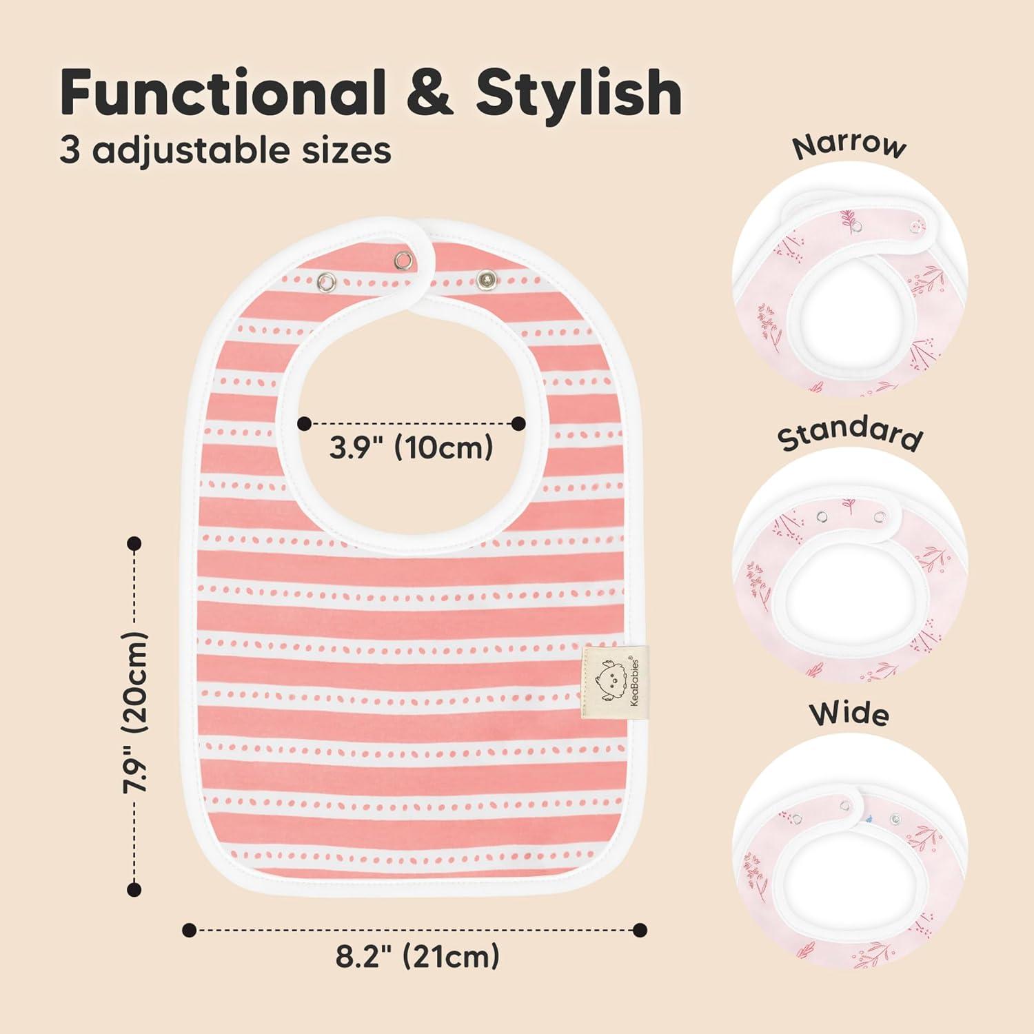 imageKeaBabies 8Pack Organic Baby Bibs for Boys Girls  Super Absorbent Cotton Drool Bibs for Baby Girl ampamp Boy Teething Toddler Drooling Newborn Ultra Soft ampamp Machine Washable BlushSweet Charm