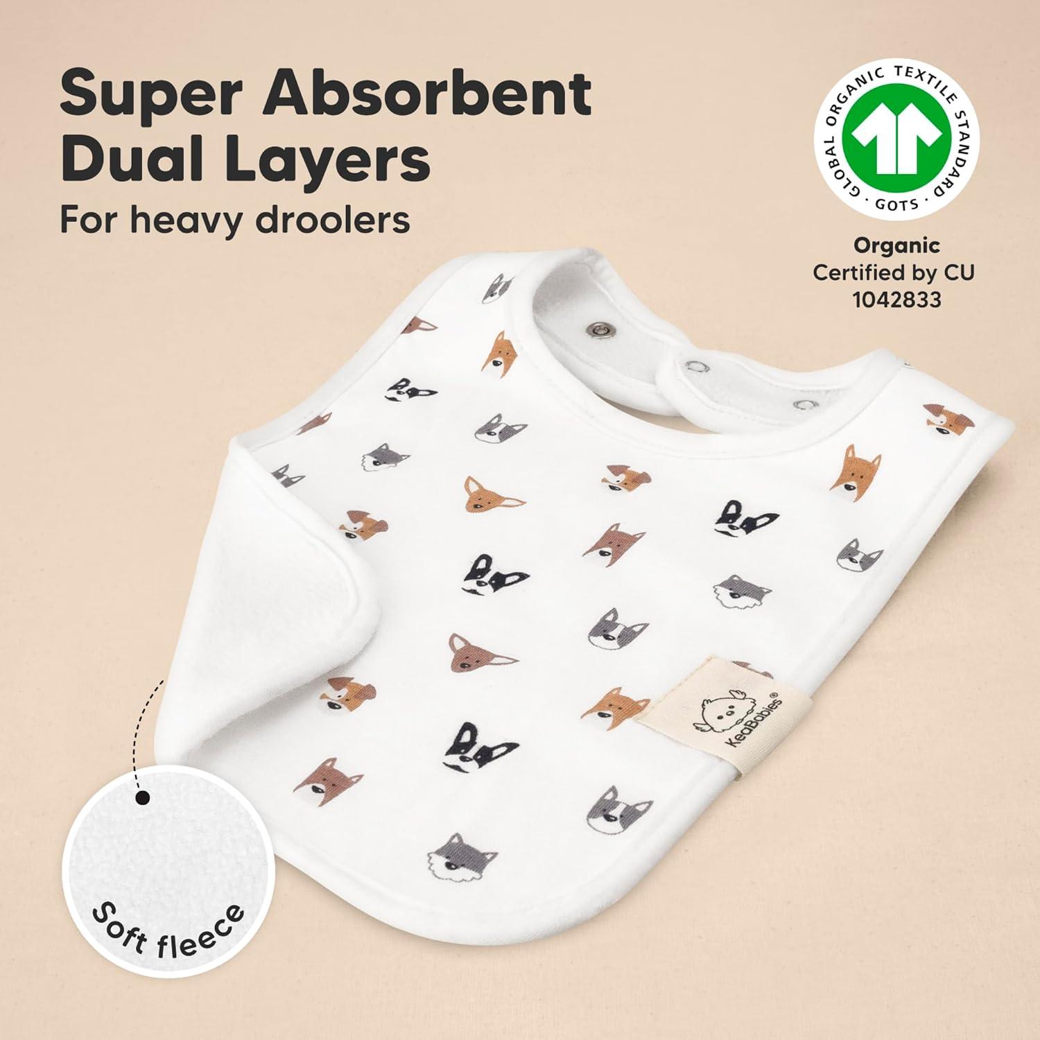 imageKeaBabies 8Pack Organic Baby Bibs for Boys Girls  Super Absorbent Cotton Drool Bibs for Baby Girl ampamp Boy Teething Toddler Drooling Newborn Ultra Soft ampamp Machine Washable BlushPets  Paws