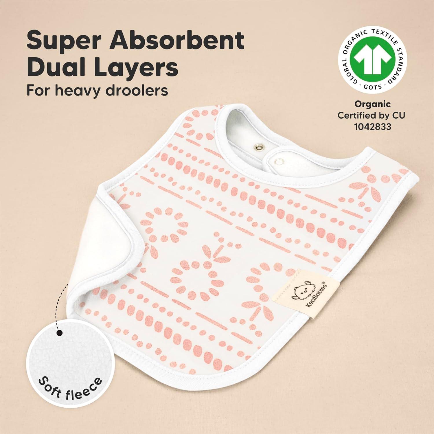 imageKeaBabies 8Pack Organic Baby Bibs for Boys Girls  Super Absorbent Cotton Drool Bibs for Baby Girl ampamp Boy Teething Toddler Drooling Newborn Ultra Soft ampamp Machine Washable BlushSweet Charm