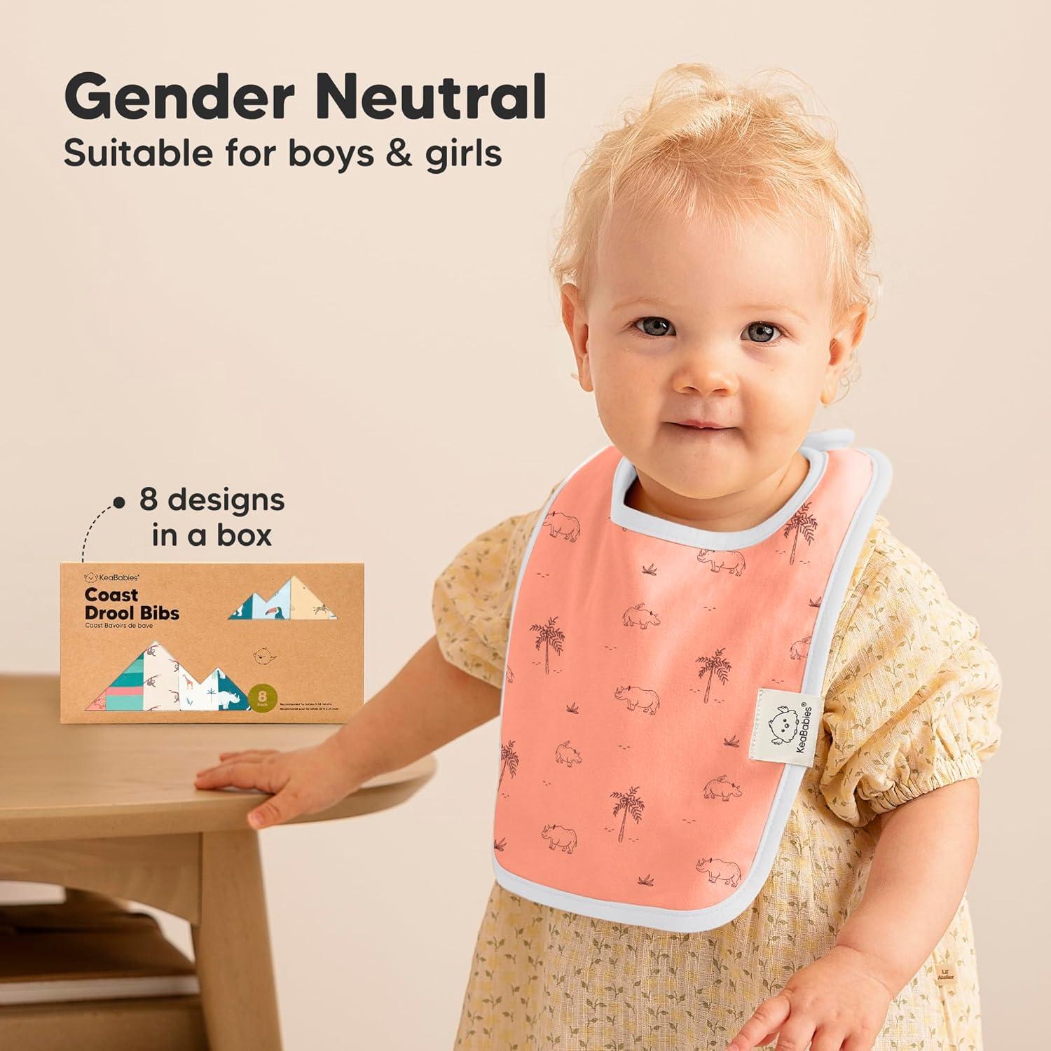 imageKeaBabies 8Pack Organic Baby Bibs for Boys Girls  Super Absorbent Cotton Drool Bibs for Baby Girl ampamp Boy Teething Toddler Drooling Newborn Ultra Soft ampamp Machine Washable BlushWildscape