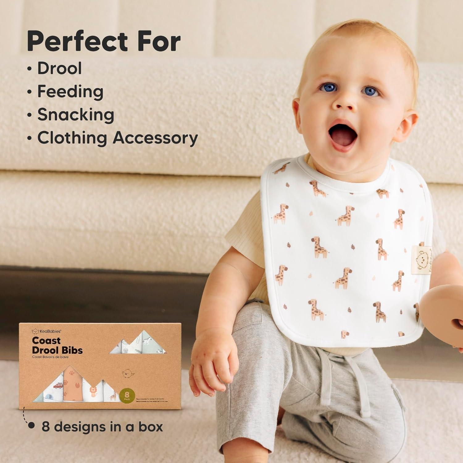 imageKeaBabies 8Pack Organic Baby Bibs for Boys Girls  Super Absorbent Cotton Drool Bibs for Baby Girl ampamp Boy Teething Toddler Drooling Newborn Ultra Soft ampamp Machine Washable BlushWilderness