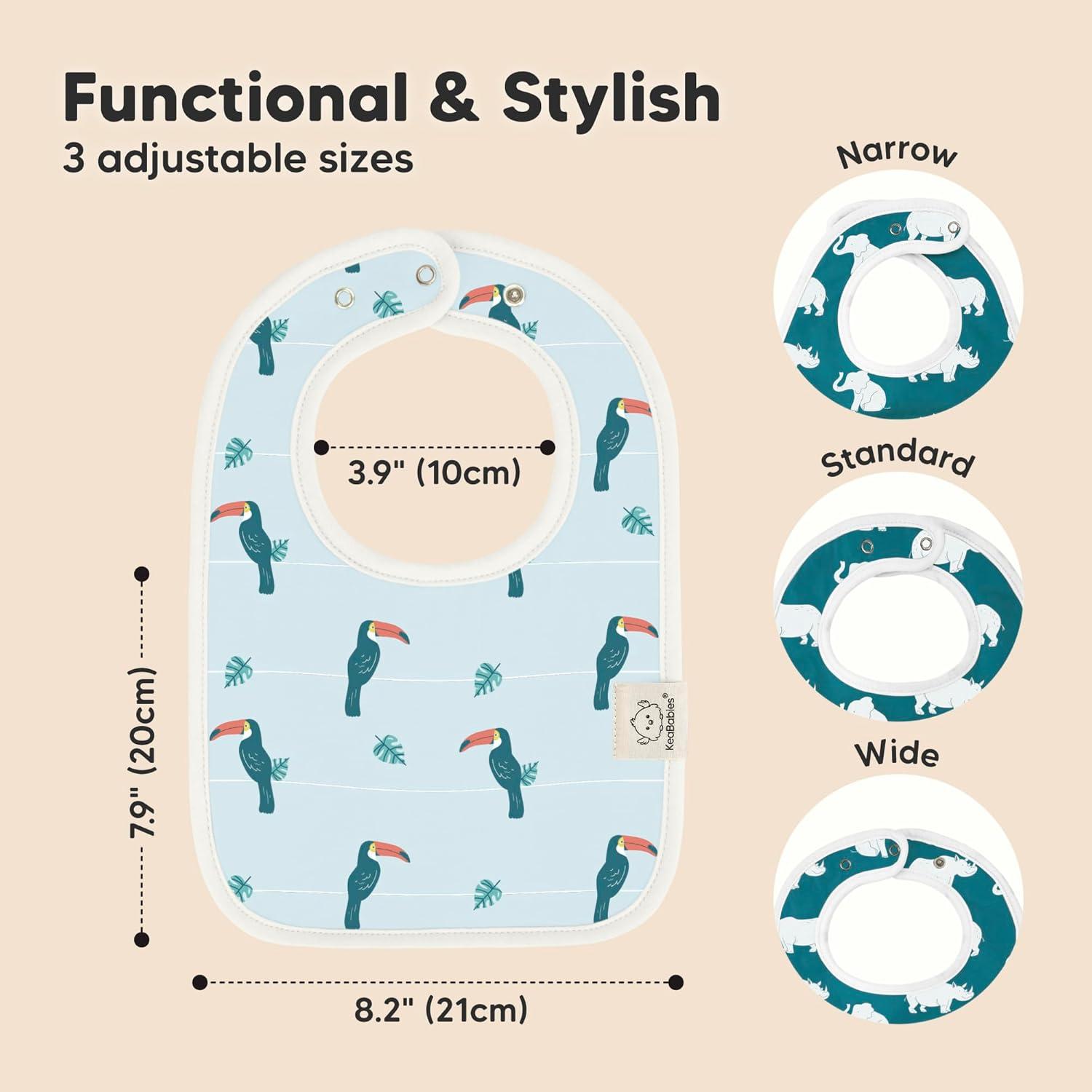 imageKeaBabies 8Pack Organic Baby Bibs for Boys Girls  Super Absorbent Cotton Drool Bibs for Baby Girl ampamp Boy Teething Toddler Drooling Newborn Ultra Soft ampamp Machine Washable BlushWildscape