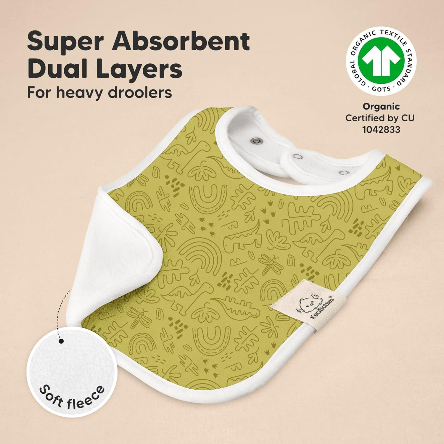 imageKeaBabies 8Pack Organic Baby Bibs for Boys Girls  Super Absorbent Cotton Drool Bibs for Baby Girl ampamp Boy Teething Toddler Drooling Newborn Ultra Soft ampamp Machine Washable BlushMesozoic