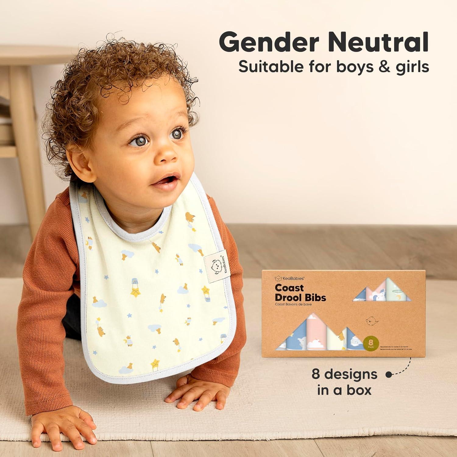 imageKeaBabies 8Pack Organic Baby Bibs for Boys Girls  Super Absorbent Cotton Drool Bibs for Baby Girl ampamp Boy Teething Toddler Drooling Newborn Ultra Soft ampamp Machine Washable BlushDreamers
