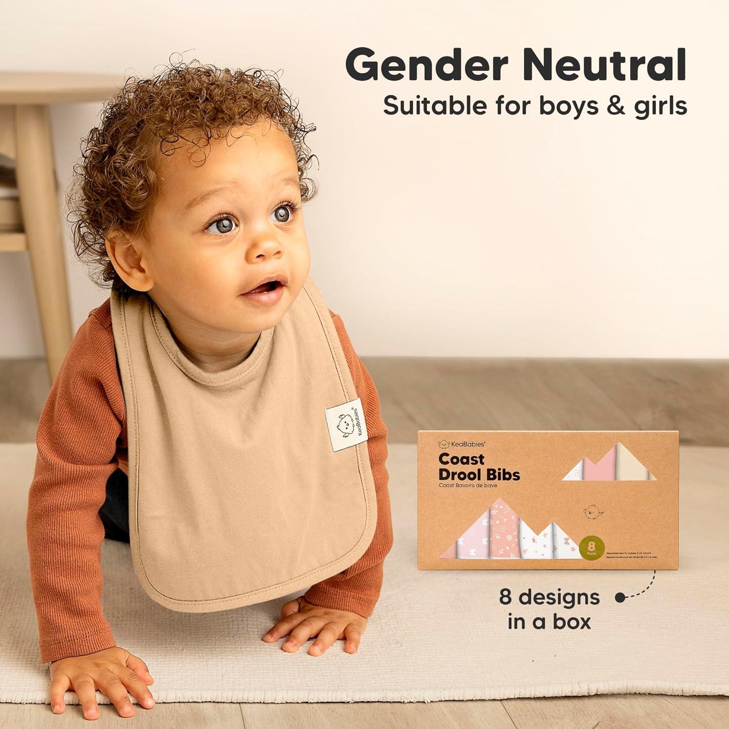 imageKeaBabies 8Pack Organic Baby Bibs for Boys Girls  Super Absorbent Cotton Drool Bibs for Baby Girl ampamp Boy Teething Toddler Drooling Newborn Ultra Soft ampamp Machine Washable BlushButterflies