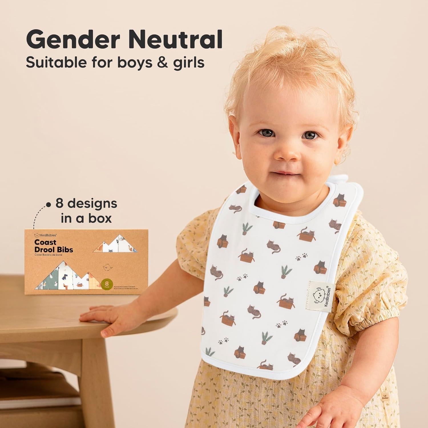 imageKeaBabies 8Pack Organic Baby Bibs for Boys Girls  Super Absorbent Cotton Drool Bibs for Baby Girl ampamp Boy Teething Toddler Drooling Newborn Ultra Soft ampamp Machine Washable BlushMesozoic