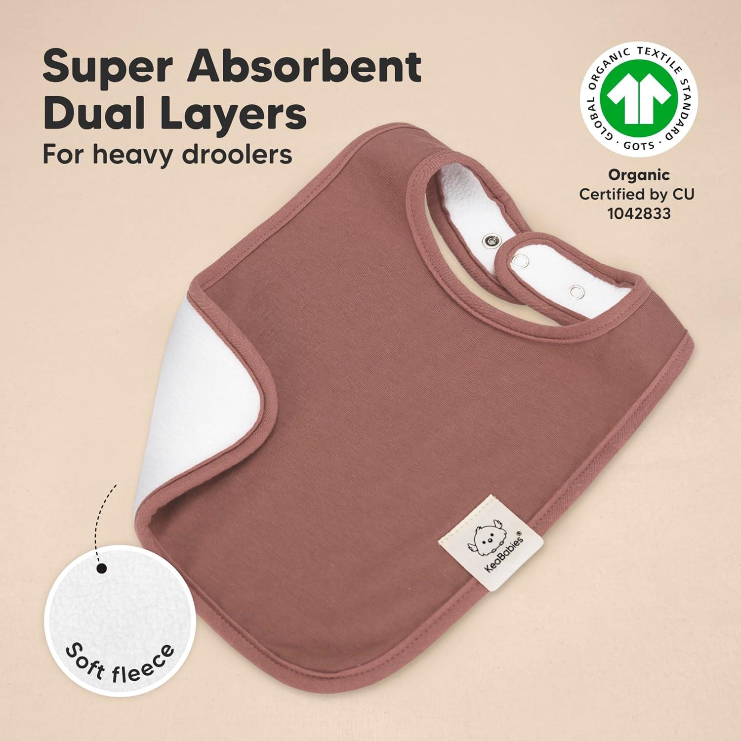 imageKeaBabies 8Pack Organic Baby Bibs for Boys Girls  Super Absorbent Cotton Drool Bibs for Baby Girl ampamp Boy Teething Toddler Drooling Newborn Ultra Soft ampamp Machine Washable BlushMauve