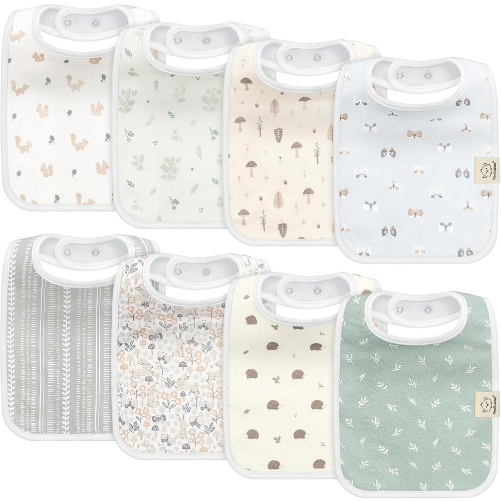 imageKeaBabies 8Pack Organic Baby Bibs for Boys Girls  Super Absorbent Cotton Drool Bibs for Baby Girl ampamp Boy Teething Toddler Drooling Newborn Ultra Soft ampamp Machine Washable BlushPrairie