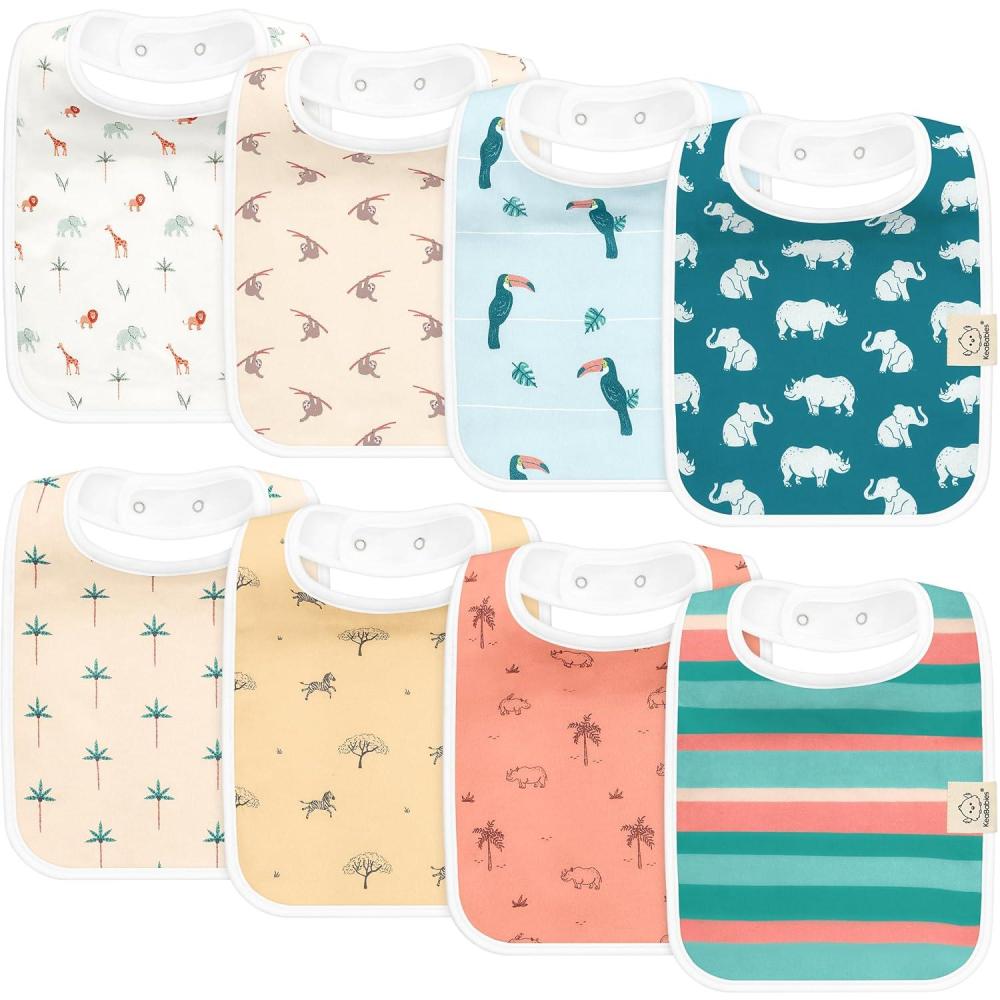 imageKeaBabies 8Pack Organic Baby Bibs for Boys Girls  Super Absorbent Cotton Drool Bibs for Baby Girl ampamp Boy Teething Toddler Drooling Newborn Ultra Soft ampamp Machine Washable BlushWildscape