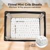 image2Pack Pack and Play Sheets Waterproof Mini Crib Sheets Fitted  Organic Cotton Pack N Play Sheets for Graco Pack and Play Mattress Playard Baby Crib Sheets Neutral for Boy Girl Toddler HerbKeasafari